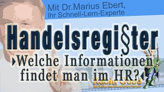 Welche Informationen findet man im Handelsregister [upl. by Molli770]