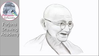 How to draw Mahatma Gandhi step by step [upl. by Meehan]