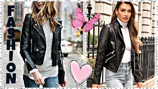 OUTFITS CON CHAQUETA DE CUERO ♡ ESTILOS BÁSICOS PARA USAR TU CHAMARRA DE CUERO 🤩 MODA 2022 [upl. by Porte]