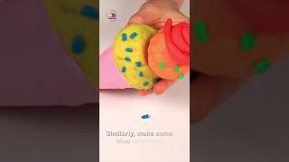 🌈How To Make Play Doh Rainbow Surprise Ice Cream🍦shorts playdohforkids diyvideos [upl. by Grethel]