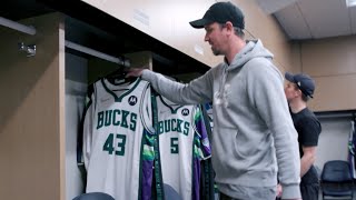 Gameday Delivered Bucks Equipment Managers AllAccess  BehindTheScenes NBA Locker room Setup [upl. by Nohpets]