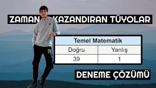 DERECE ÖĞRENCİSİ GÖZÜNDEN TYT MATEMATİK DENEMESİ ÇÖZÜMÜ  TYT MATEMATİK İÇİN PRATİK YOLLAR [upl. by Adnov]