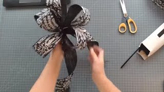 How to Make a Bow out of Ribbon  How to Tie a Bow  How to Make a Bow for a Wreath [upl. by Elson]