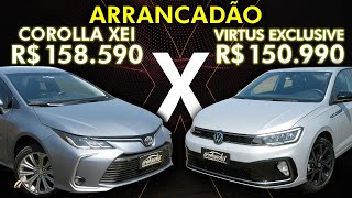 COROLLA 20 DE 177 cv x VIRTUS 14 TSI DE 150 cv Qual sedã na faixa dos R 150 mil é mais rápido [upl. by Eddy]