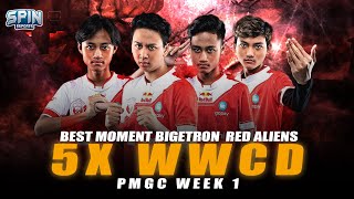 Best Moment Bigetron Red Aliens PMGC Week 1 5xWWCD Ga Ada Obat  SPIN Esports [upl. by Laemaj161]