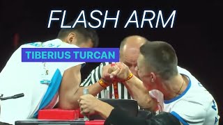 Flash ArmTiberius TurcanフラッシュアームArmwrestling Highlights [upl. by Ahsanat]