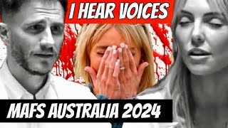 MAFS AUSTRALIA 2024 E15🔮 Psychic hears CRAZY Voices [upl. by Ateekan]