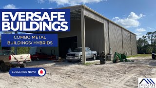 Combo Metal Buildings by Eversafe Carport Hybrid Garages with Utility Sheds For Sale [upl. by Wenda]