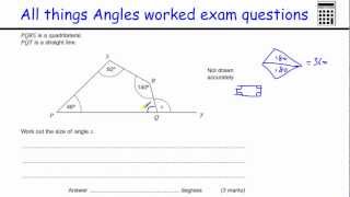 All things Angles GCSE Maths Foundation exam worked examples triangles parallel lines polygons [upl. by Weinhardt]