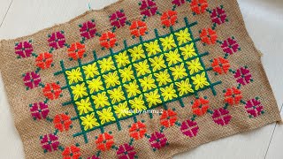 Ason selai design Cross stitch design Colourful ason design [upl. by Ahsieki275]