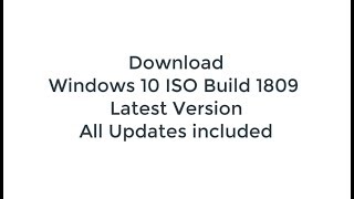 windows 10 ISO Build 1809 Latest version 2019 [upl. by Sussna850]