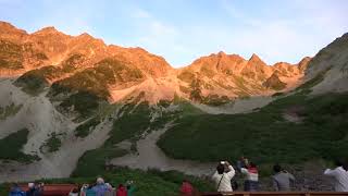 Alpenglow Morgenrot at Karasawa hut Japan [upl. by Krum297]