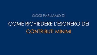 Tutorial  Domanda di esonero dei contributi minimi [upl. by Ennaitsirk]