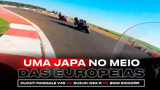 DUCATI PANIGALE V4 S VS SUZUKI GSXR 1000R VS BMW S1000RR  ONBOARD CIRCUITO PANAMERICANO [upl. by Adnala]