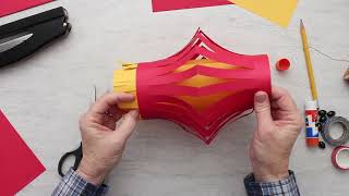 How to Make Simple Chinese Paper Lanterns DIY Craft Full Length Tutorial [upl. by Onitsirc]