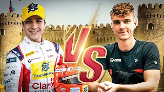 Enzo Fittipaldi vs Jarno Opmeer F2 Baku INSANE BATTLE [upl. by Bord]