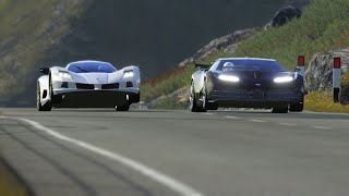 Aspark Owl Electric Hypercar vs Bugatti Centodieci vs Koenigsegg Agera R at Highlands [upl. by Isayg]