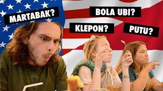 AMERICANS TRY INDONESIAN STREET FOOD [upl. by Nahgeem]