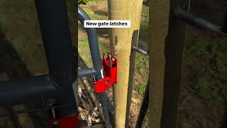 Installed cattle gate latches for one hand opening diy farmstead animals chicken homestead [upl. by Bobette]