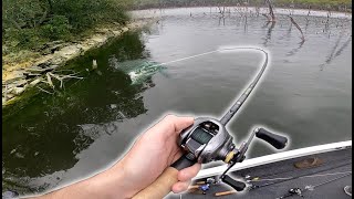 Fishing in a STORM Triggers Super Aggressive Fish Topwater Bass Fishing [upl. by Cristian]