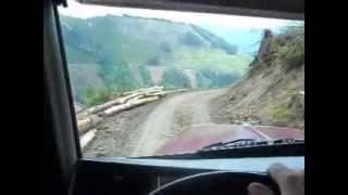 Playing with death on a 2500 foot cliff in a Peterbilt logging truck [upl. by Yrrum]