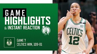 INSTANT REACTIONHIGHLIGHTS Celtics get careergame from Grant Williams eliminate Bucks in Game 7 [upl. by Jola]