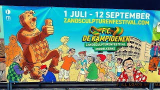 ZANDSCULPTURENFESTIVAL FC DE KAMPIOENEN IN MIDDELKERKE [upl. by Craggie]