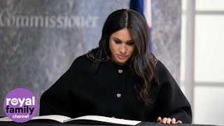 Duke and Duchess of Sussex pay respects to mosque victims at New Zealand House [upl. by Isidora]