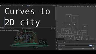 Curves to 2D city 🏤  blender geometry nodes [upl. by Boigie855]