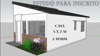 CASA COMPACTA 5x7m 2 Dorm ESTUDO PARA INSCRITO [upl. by Umont142]