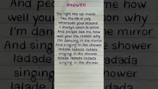 Becky G  SHOWER Lyrics REQUESTED lyrics beckyg shorts shortsfeed youtubeshorts [upl. by Longo]