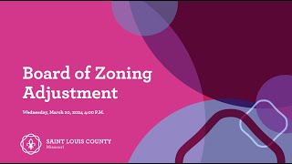 Board of Zoning Adjustment March 20 2024 [upl. by Oecam]