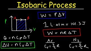 Isobaric Process Thermodynamics  Work amp Heat Energy Molar Heat Capacity amp Internal Energy [upl. by Buckels]