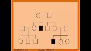 Pedigrees Patterns of Genetic Inheritance Autosomal Dominant Recessive XLinked Mitocondrial [upl. by Gillan760]