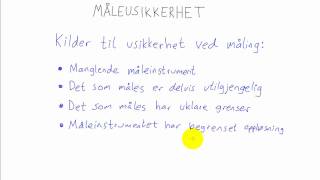 Fysikk 1  004  Måleusikkerhet [upl. by Odlamur]