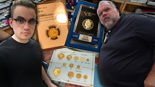 Texas Coin Dealers HUNT Rare Coins Charolette Gold High Grade GSA Dollar FULL Gold Type Set [upl. by Adiene]