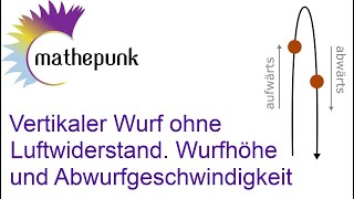 Vertikaler Wurf ohne Luftwiderstand Steighöhe und Aufprallgeschwindigkeit [upl. by Narod]