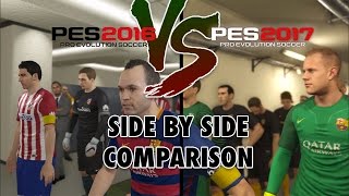 PES 2017 vs PES 2016 SIDE BY SIDE Gameplay Comparison [upl. by Eugeniusz]