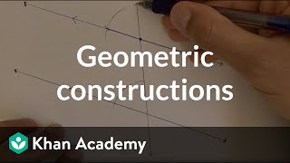 Geometric constructions parallel line  Congruence  High school geometry  Khan Academy [upl. by Ecinhoj]