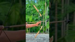 Bamboo Creations with Green bamboo crossbow bamboo slingshots Bambooart Diy [upl. by Anyala]