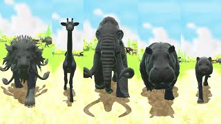 All Black Colored Animals Races  Woolly Mammoth Tiger Cheetah Lion Hippo [upl. by Llewop]