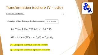 Transformation isochore V  cste [upl. by Lawson]