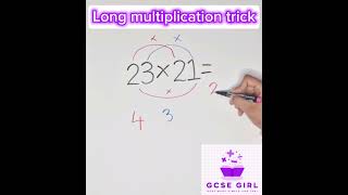 Long Multiplication Trick maths learningtricks gcsegirl mathstricks [upl. by Schreck]