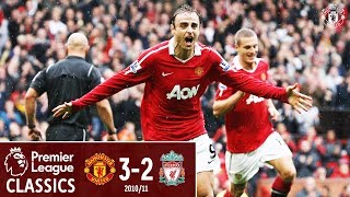 Berbatov hattrick sinks Liverpool  Manchester United 32 Liverpool 2010  Classic Matches [upl. by Alaehs]