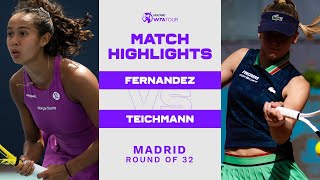 Leylah Fernandez vs Jil Teichmann  2022 Madrid Round 2  WTA Match Highlights [upl. by Prissie]