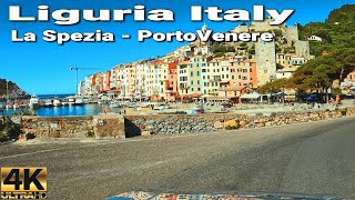 4K Scenic Drive in Liguria Italy  La Spezia to Porto Venere Driving Tour  Italy 4k 60 FPS [upl. by Htebharas]