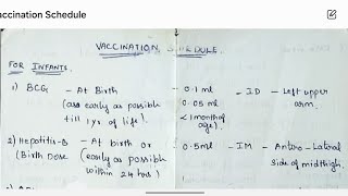 Immunization Schedule Full details handwritten immunization [upl. by Willey133]