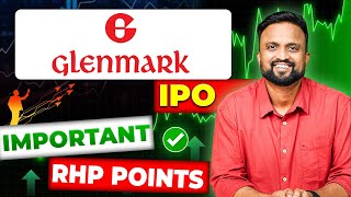 Glenmark Life Sciences IPO లో మీరు తెలుసుకోవలసిన Important RHP POINTS [upl. by Mozza]