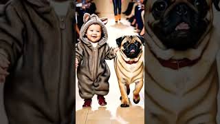 Babies ramp walk with doggies 🐶❣️rampwalk baby shortsvideo cute doggieshorts shortsfeed [upl. by Carpenter90]