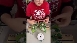 How to make a wreath bow for St Patrick’s Day ☘️ [upl. by Sherard]